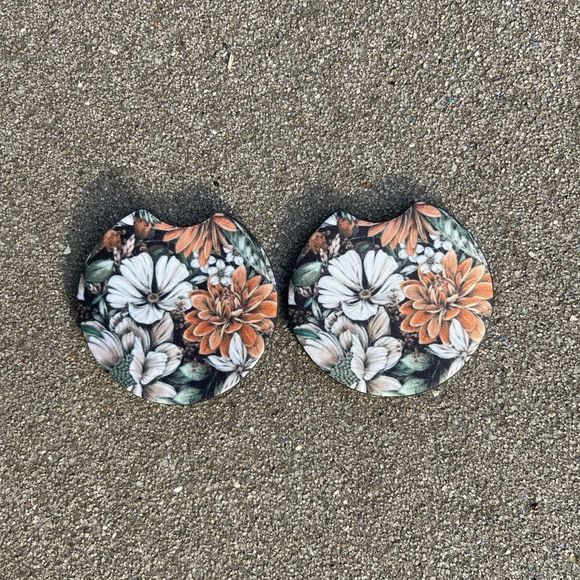 Floral Car Coaster Set | Floral Car Accessories - Picture 5 of 12